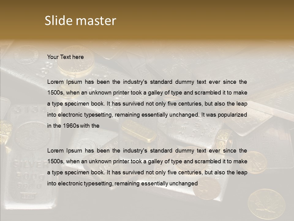 Gold Assay Bar PowerPoint Template