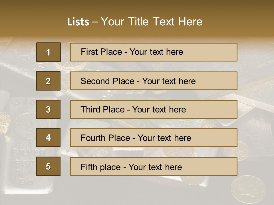 Gold Assay Bar PowerPoint Template