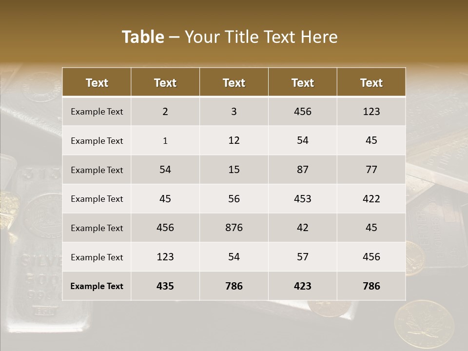 Gold Assay Bar PowerPoint Template