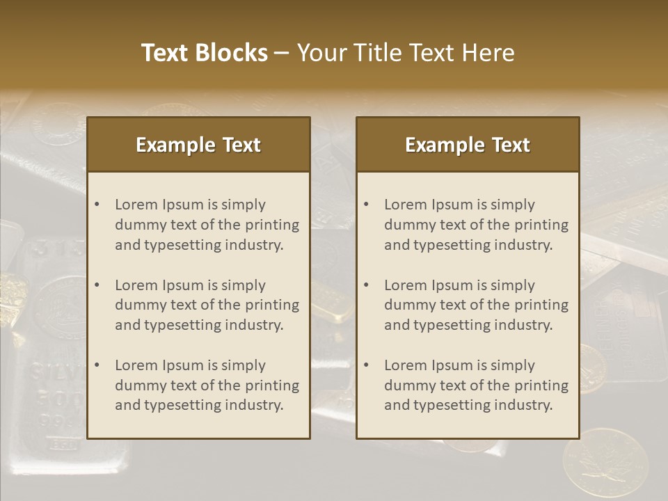 Gold Assay Bar PowerPoint Template