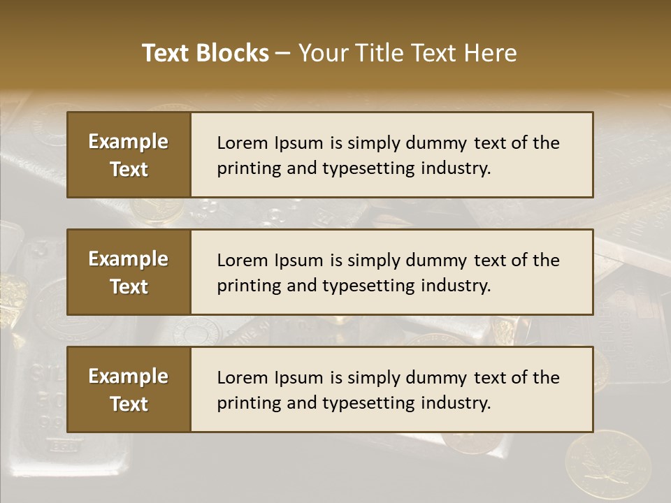 Gold Assay Bar PowerPoint Template