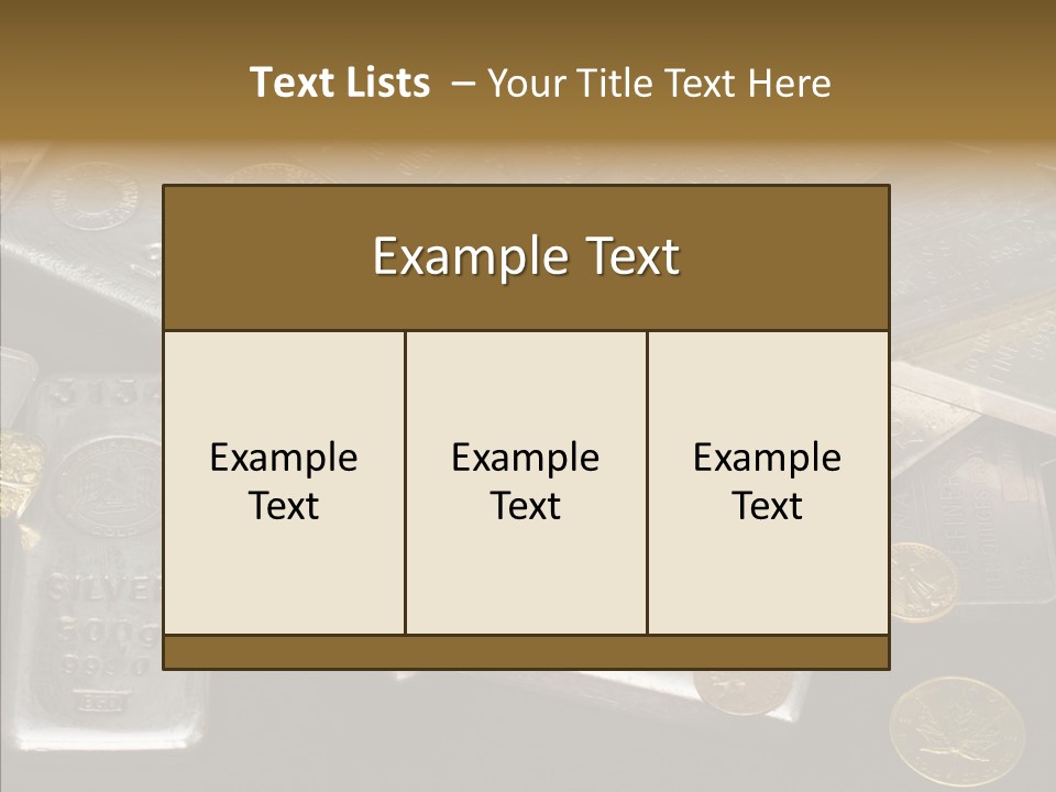 Gold Assay Bar PowerPoint Template