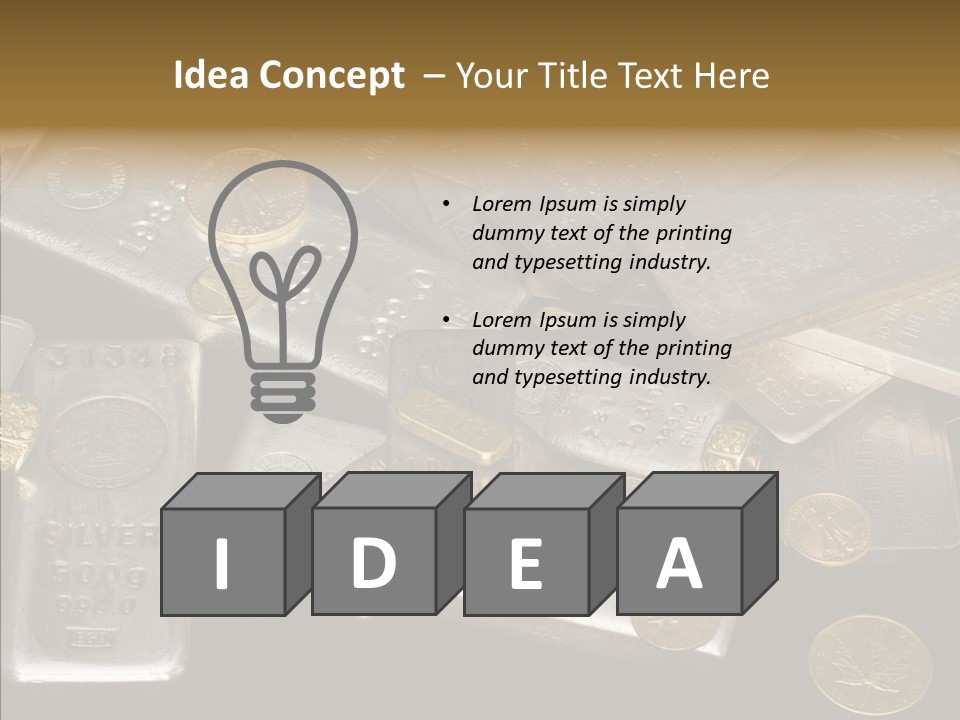 Gold Assay Bar PowerPoint Template