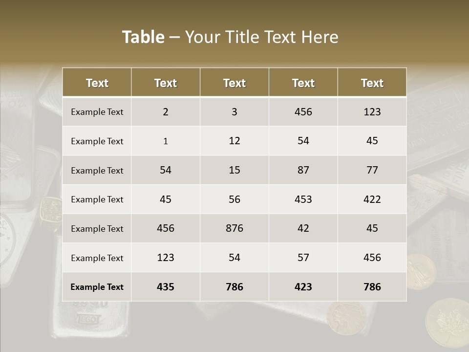 Silver Bar Ounce PowerPoint Template