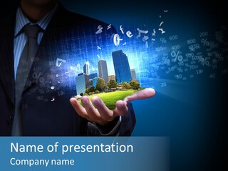 Skyscraper Structure Avenue PowerPoint Template