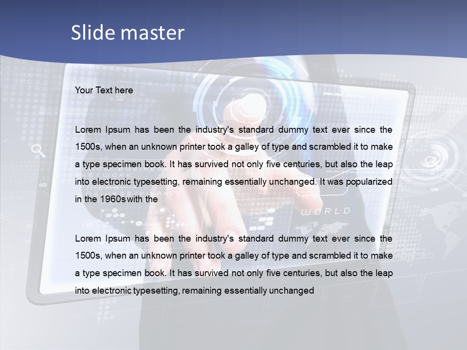 Press Touch Screen People PowerPoint Template