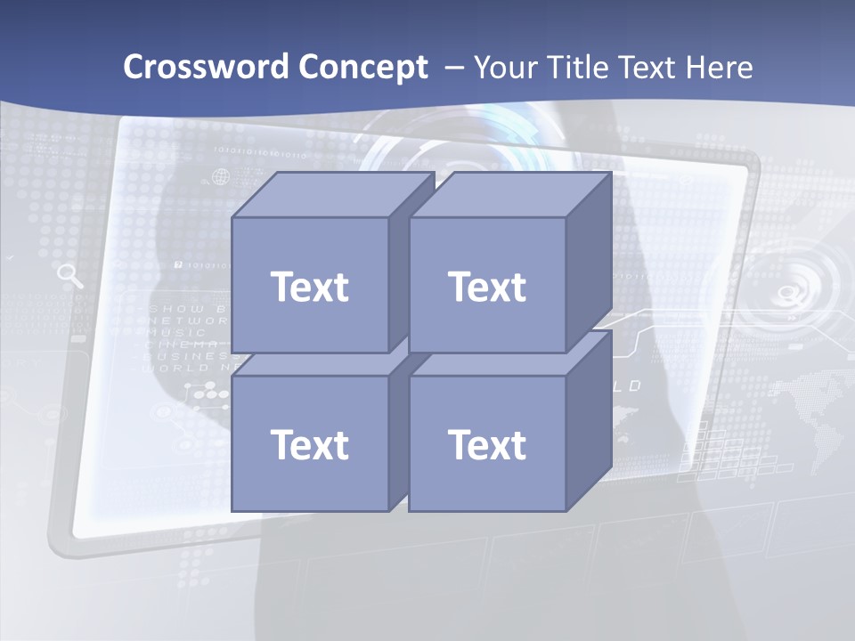 Press Touch Screen People PowerPoint Template