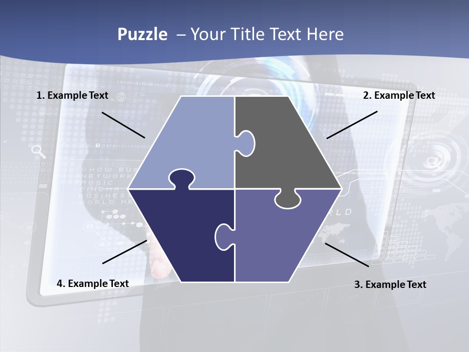 Press Touch Screen People PowerPoint Template