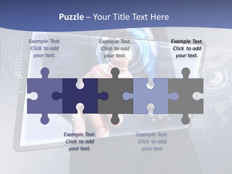 Press Touch Screen People PowerPoint Template