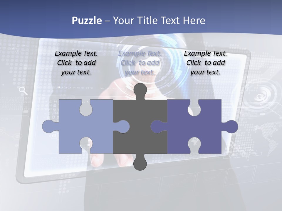 Press Touch Screen People PowerPoint Template