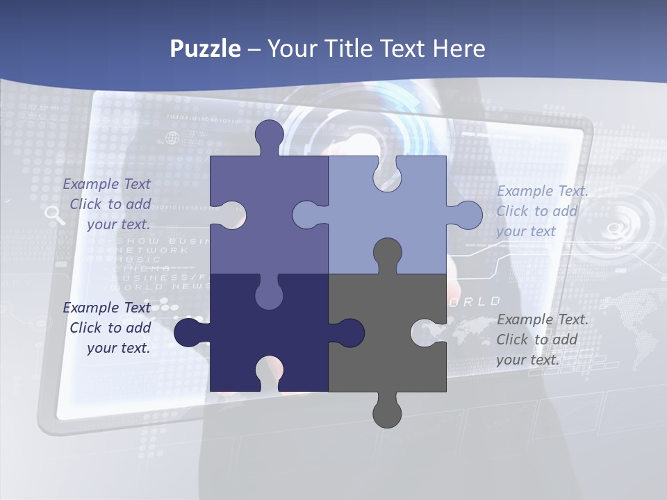 Press Touch Screen People PowerPoint Template