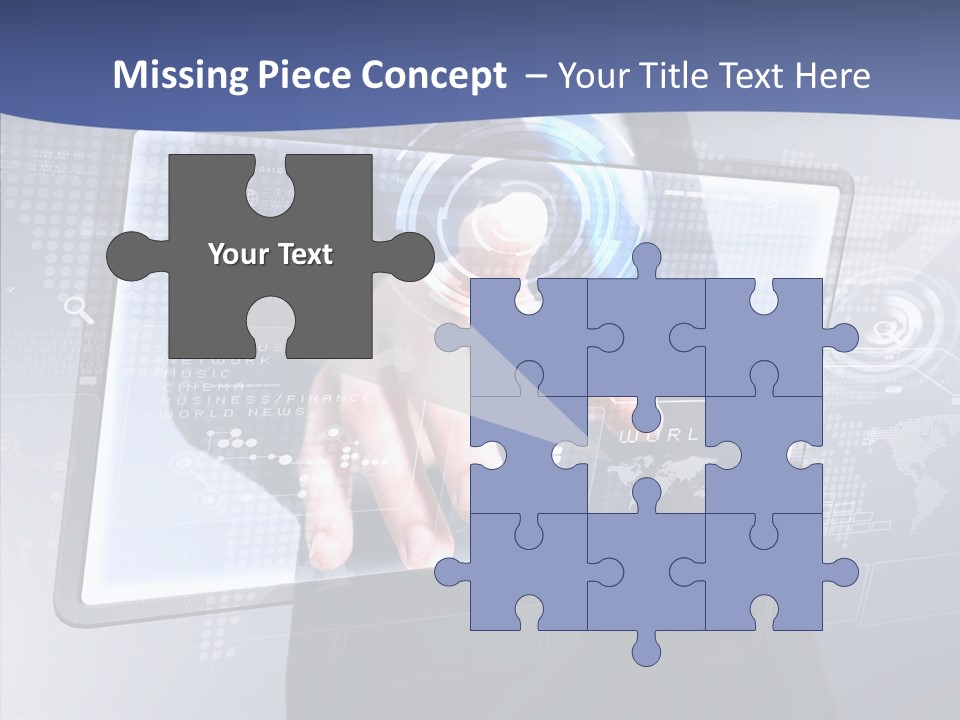 Press Touch Screen People PowerPoint Template