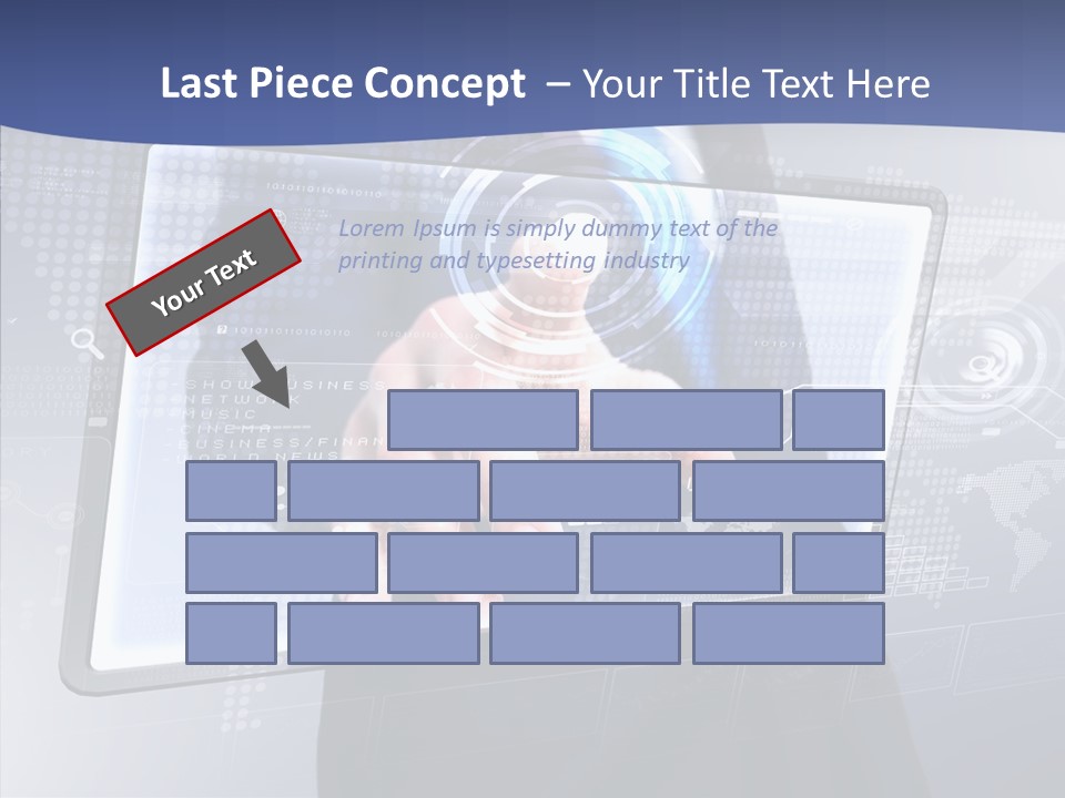 Press Touch Screen People PowerPoint Template