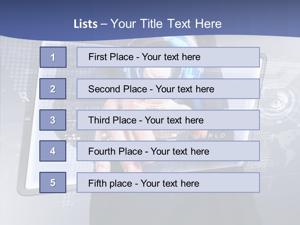 Press Touch Screen People PowerPoint Template