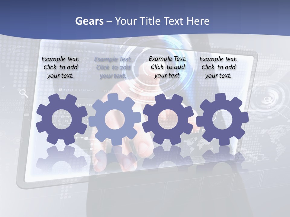 Press Touch Screen People PowerPoint Template