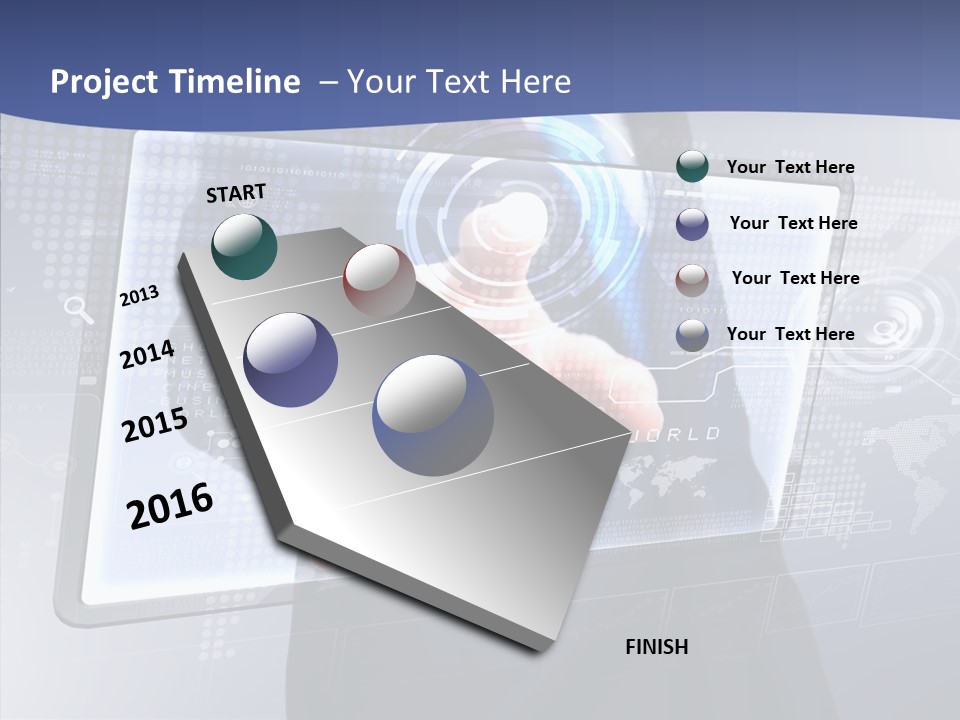 Press Touch Screen People PowerPoint Template