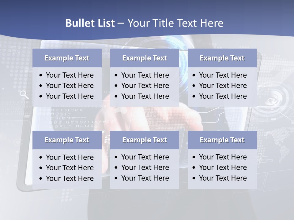 Press Touch Screen People PowerPoint Template