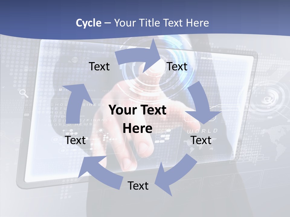 Press Touch Screen People PowerPoint Template