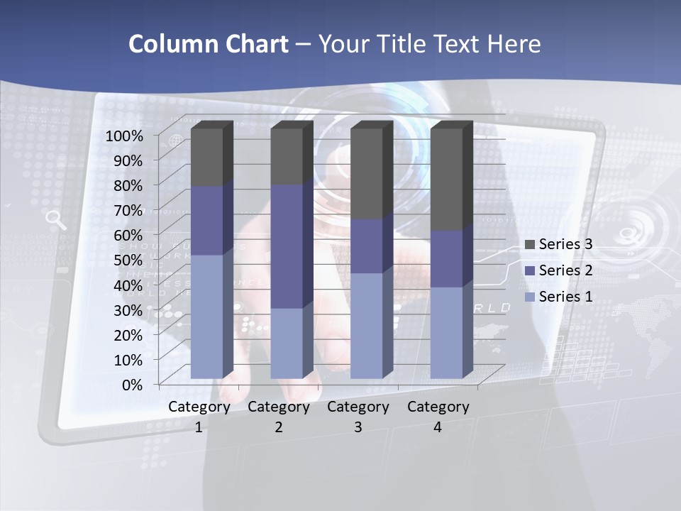 Press Touch Screen People PowerPoint Template