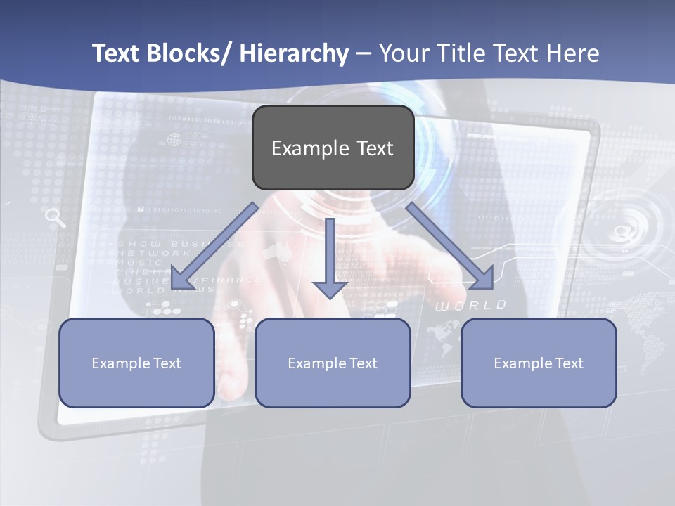 Press Touch Screen People PowerPoint Template