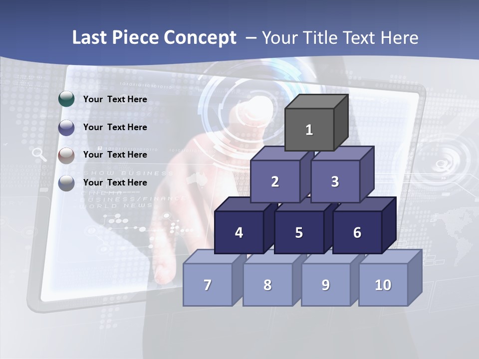 Press Touch Screen People PowerPoint Template