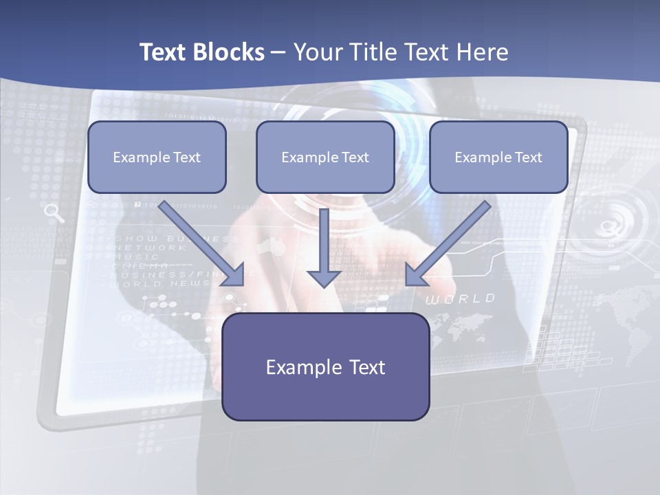 Press Touch Screen People PowerPoint Template
