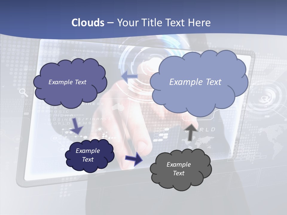 Press Touch Screen People PowerPoint Template