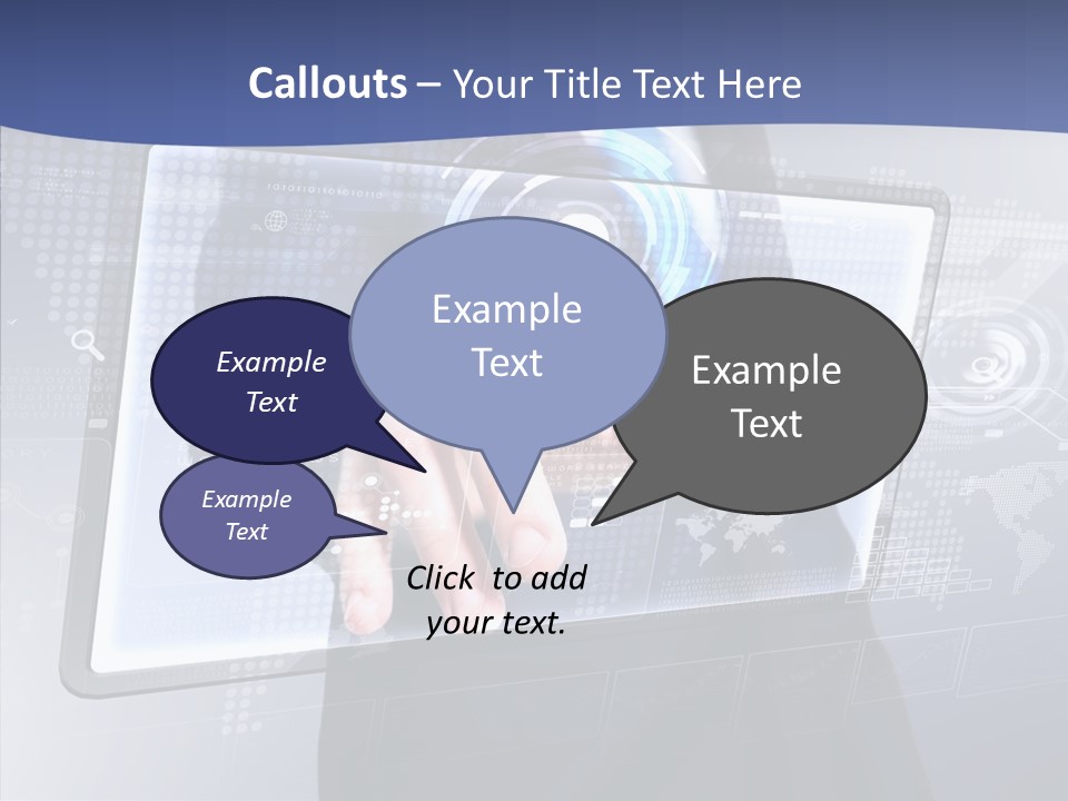 Press Touch Screen People PowerPoint Template