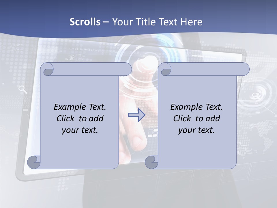 Press Touch Screen People PowerPoint Template