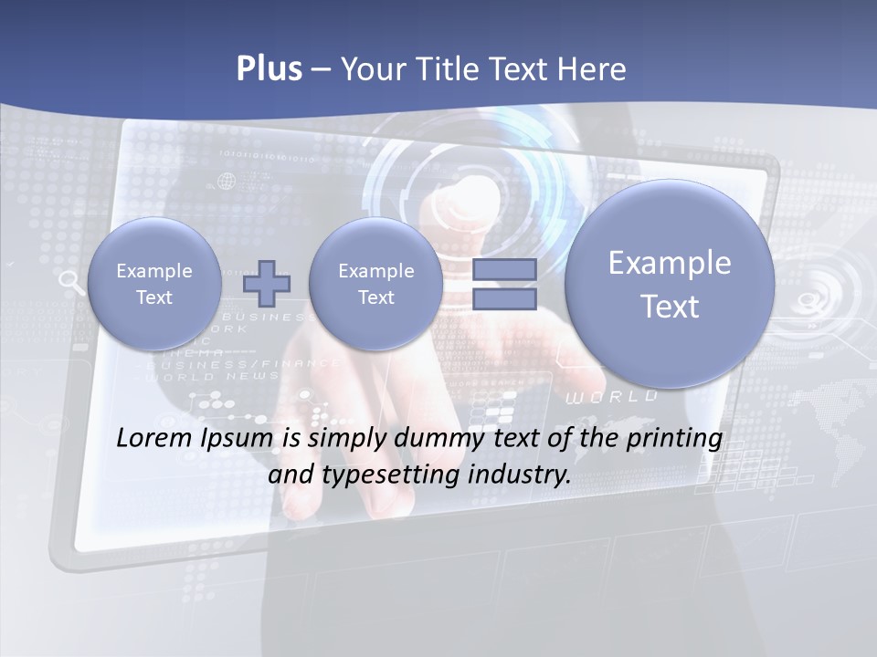 Press Touch Screen People PowerPoint Template