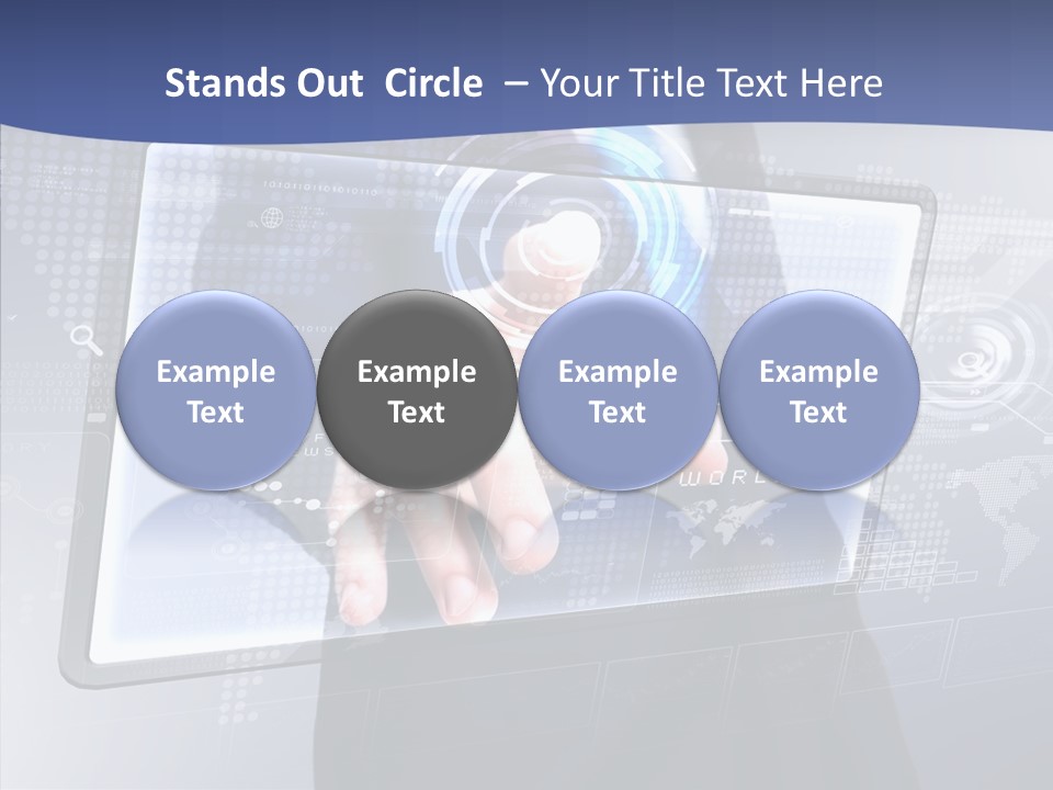 Press Touch Screen People PowerPoint Template