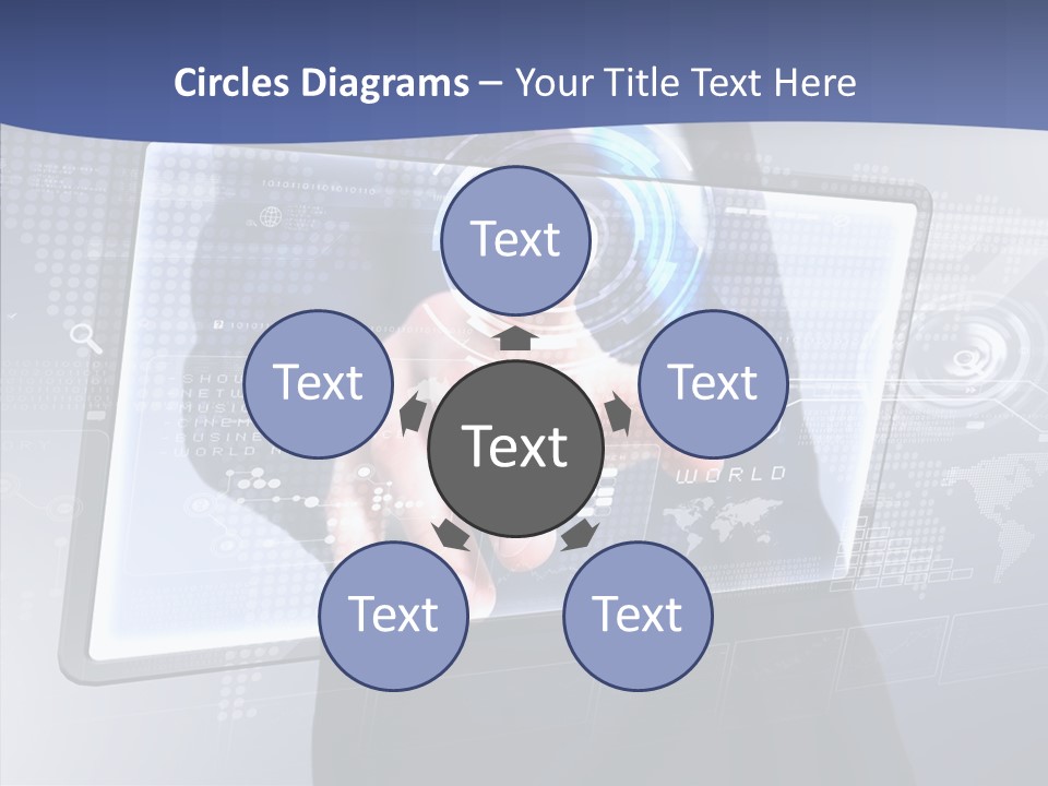 Press Touch Screen People PowerPoint Template