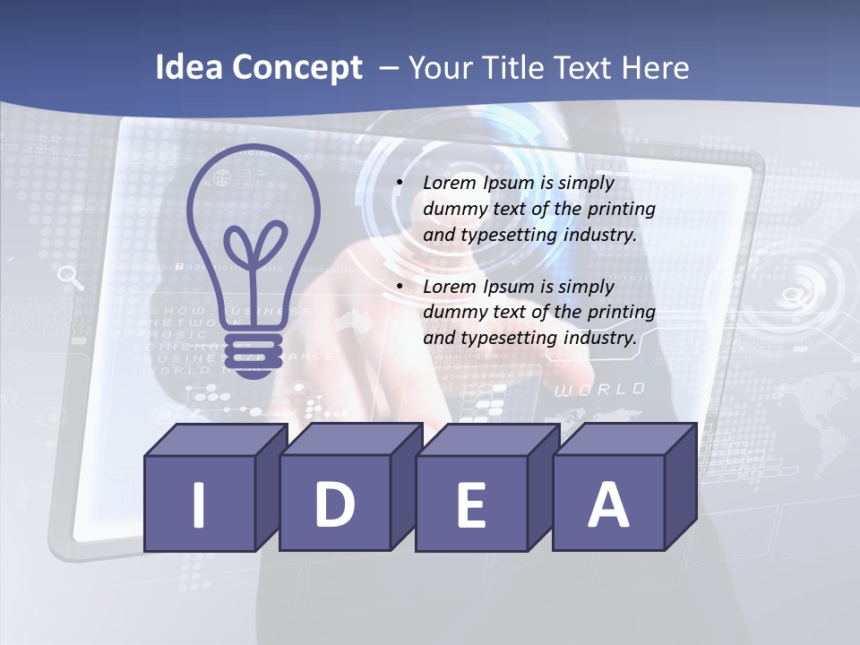 Press Touch Screen People PowerPoint Template