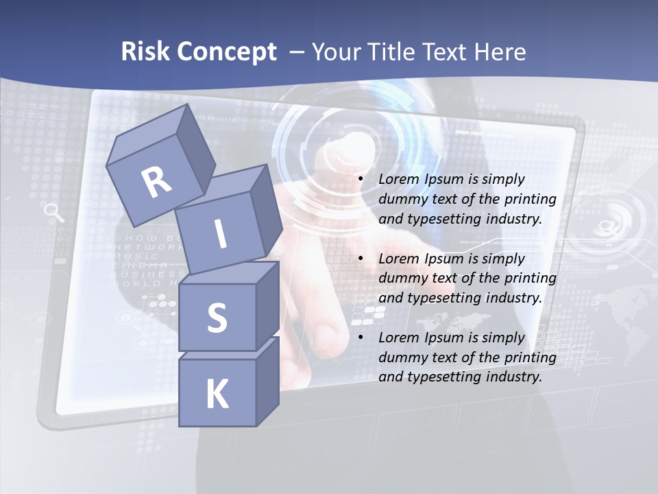 Press Touch Screen People PowerPoint Template