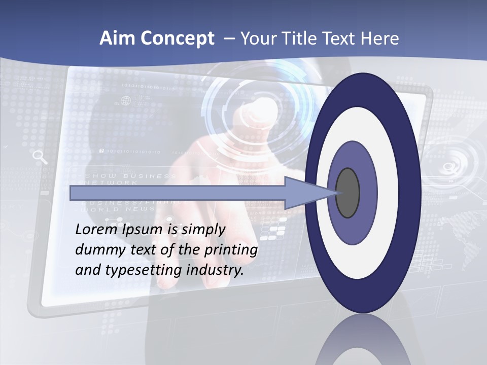 Press Touch Screen People PowerPoint Template