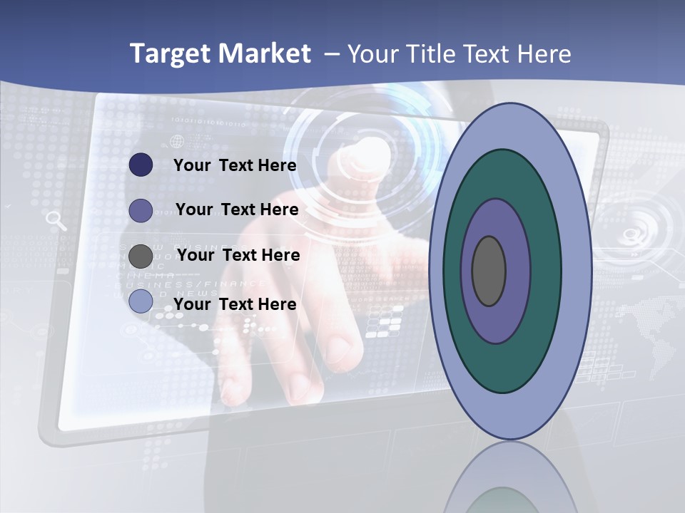 Press Touch Screen People PowerPoint Template