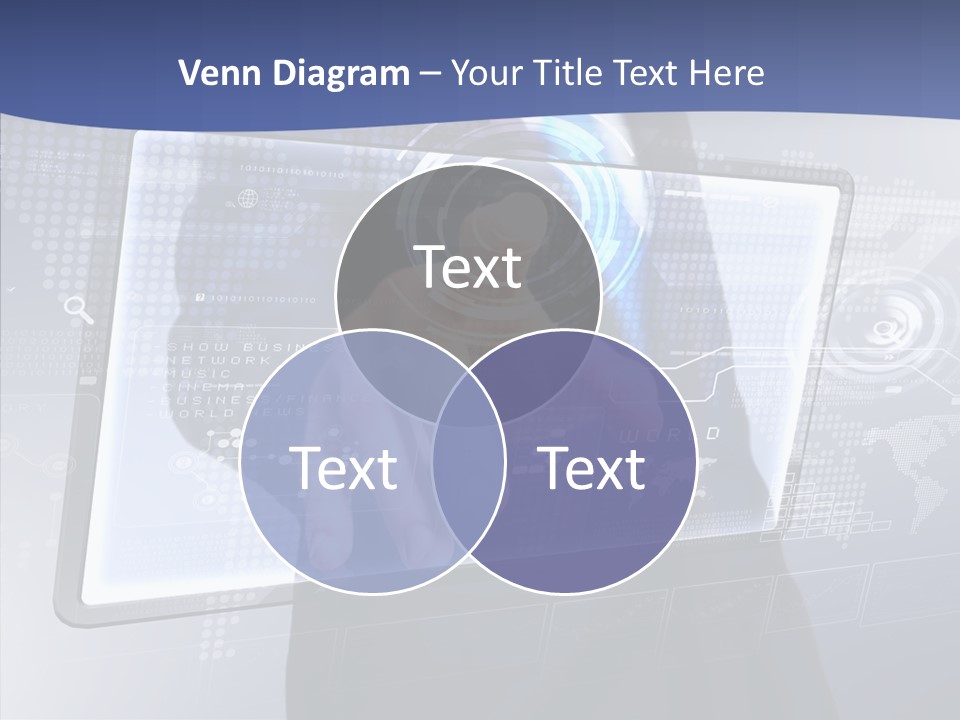 Press Touch Screen People PowerPoint Template