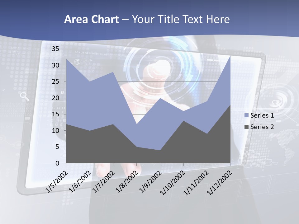 Press Touch Screen People PowerPoint Template