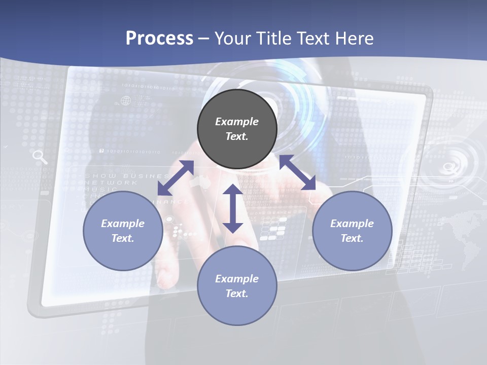 Press Touch Screen People PowerPoint Template