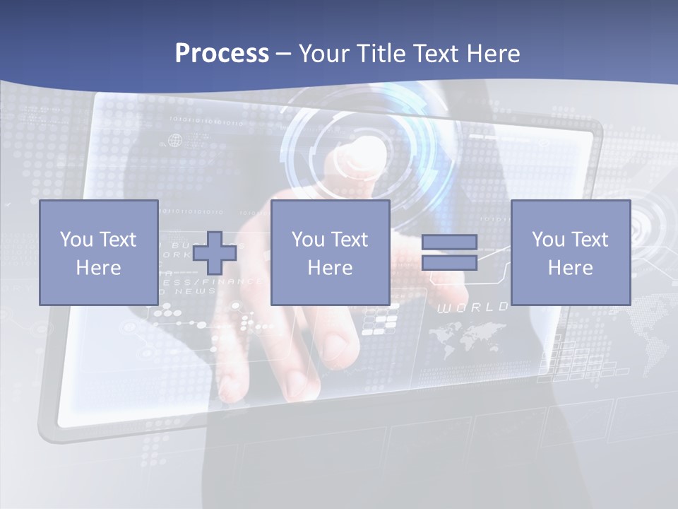Press Touch Screen People PowerPoint Template
