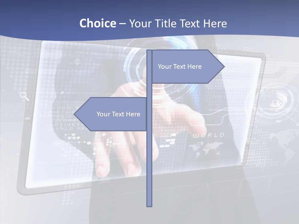 Press Touch Screen People PowerPoint Template