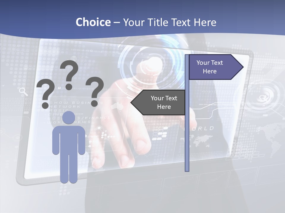Press Touch Screen People PowerPoint Template