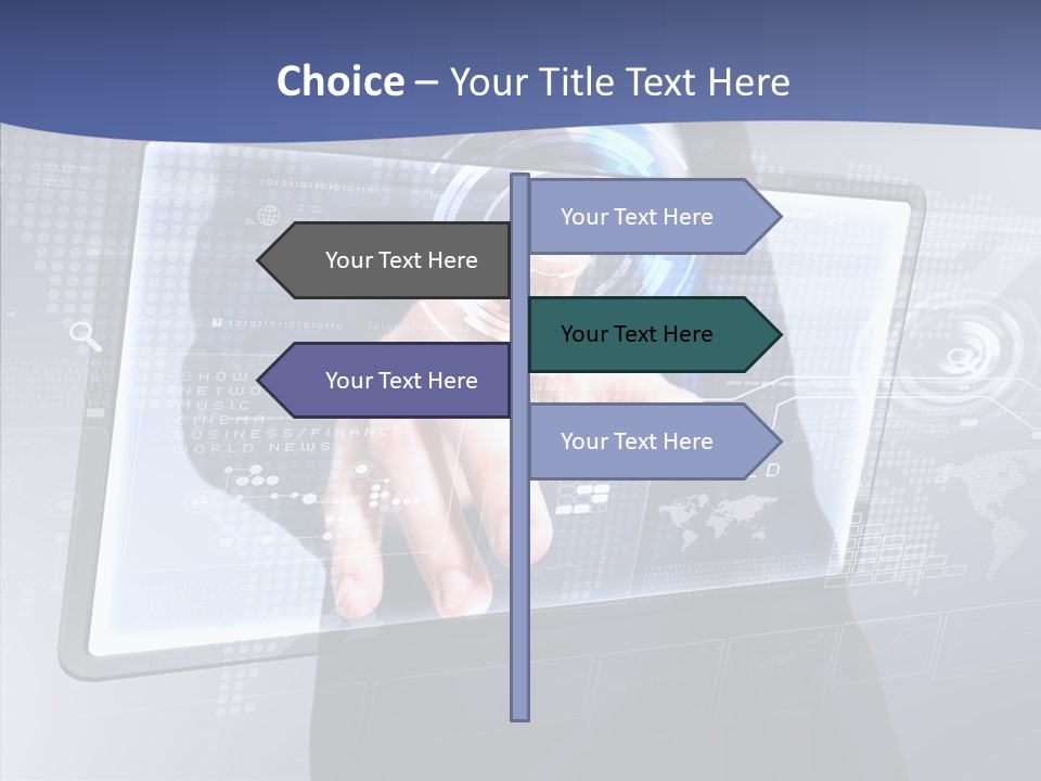Press Touch Screen People PowerPoint Template