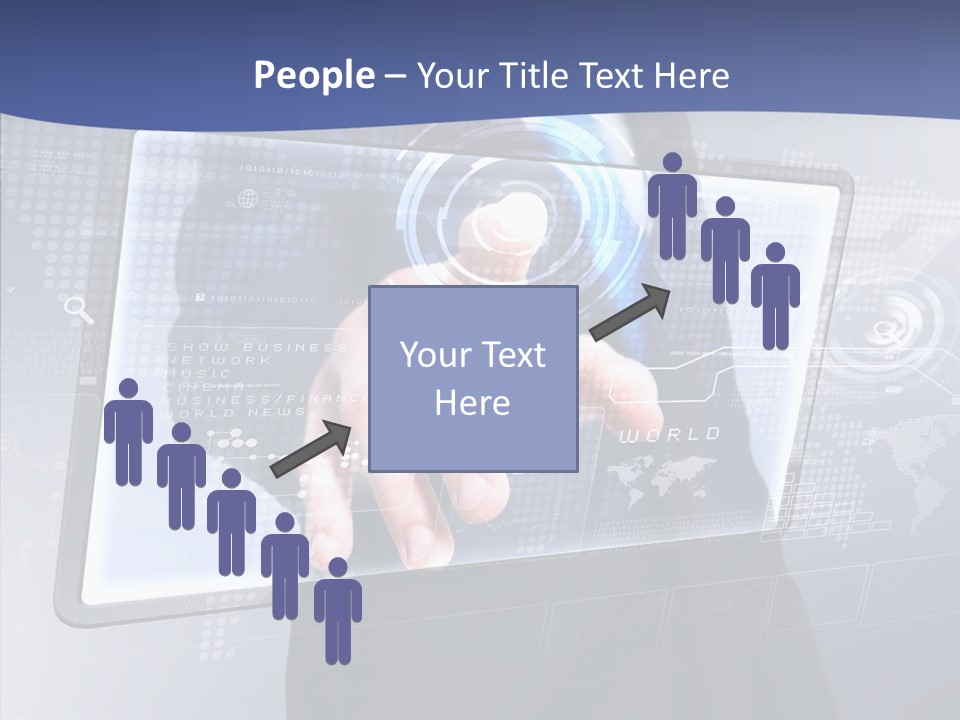 Press Touch Screen People PowerPoint Template