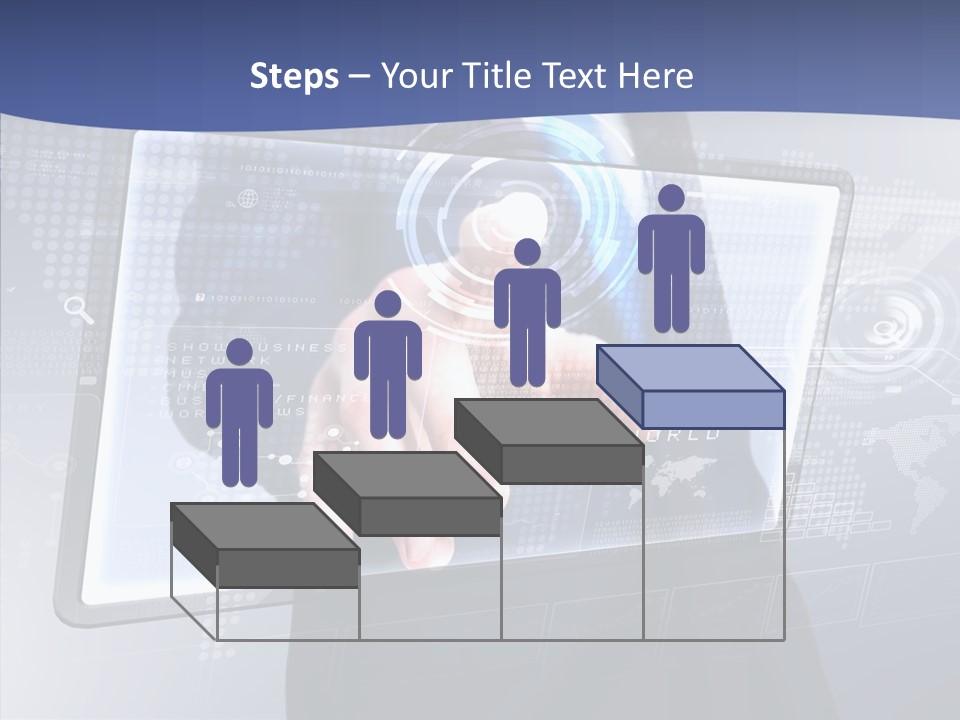 Press Touch Screen People PowerPoint Template