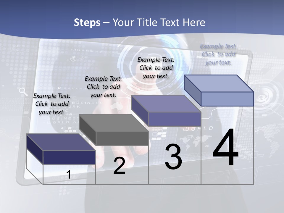Press Touch Screen People PowerPoint Template