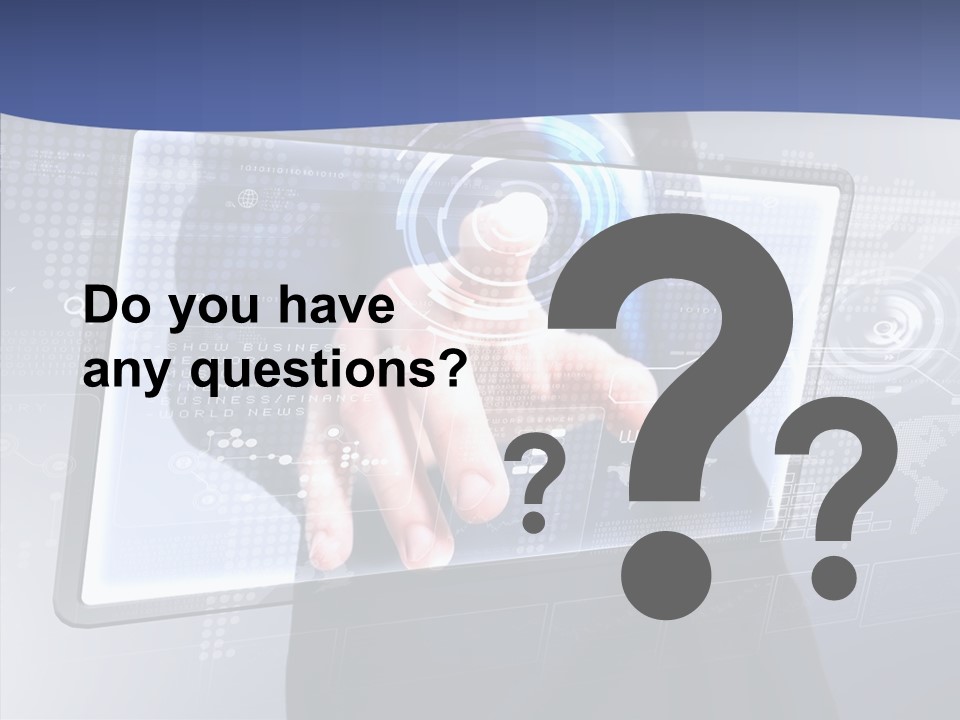 Press Touch Screen People PowerPoint Template