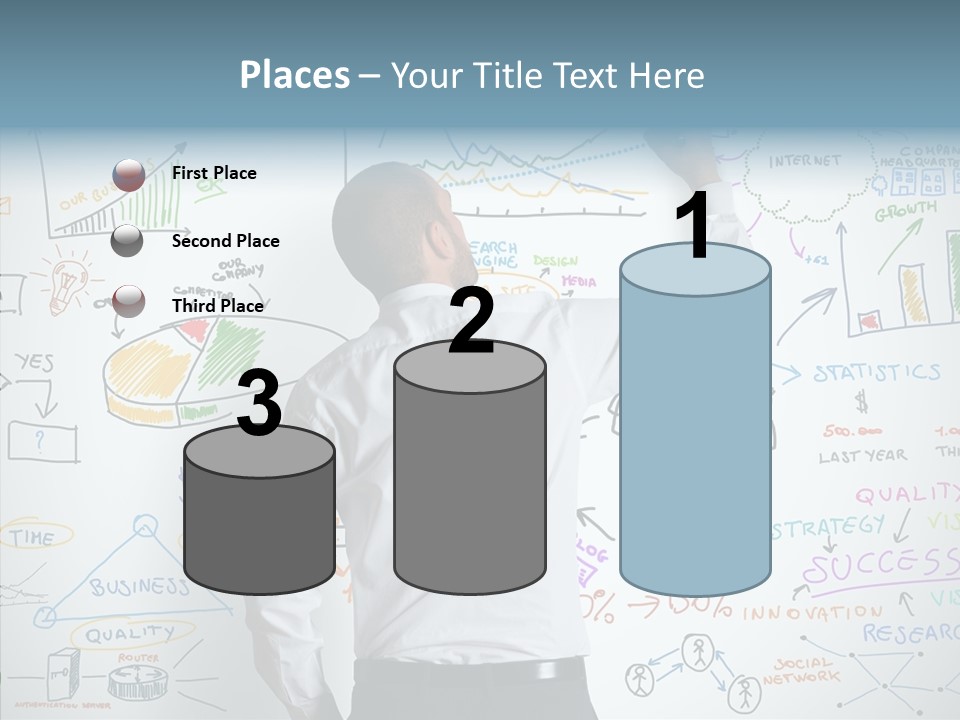 Search White Statistics PowerPoint Template