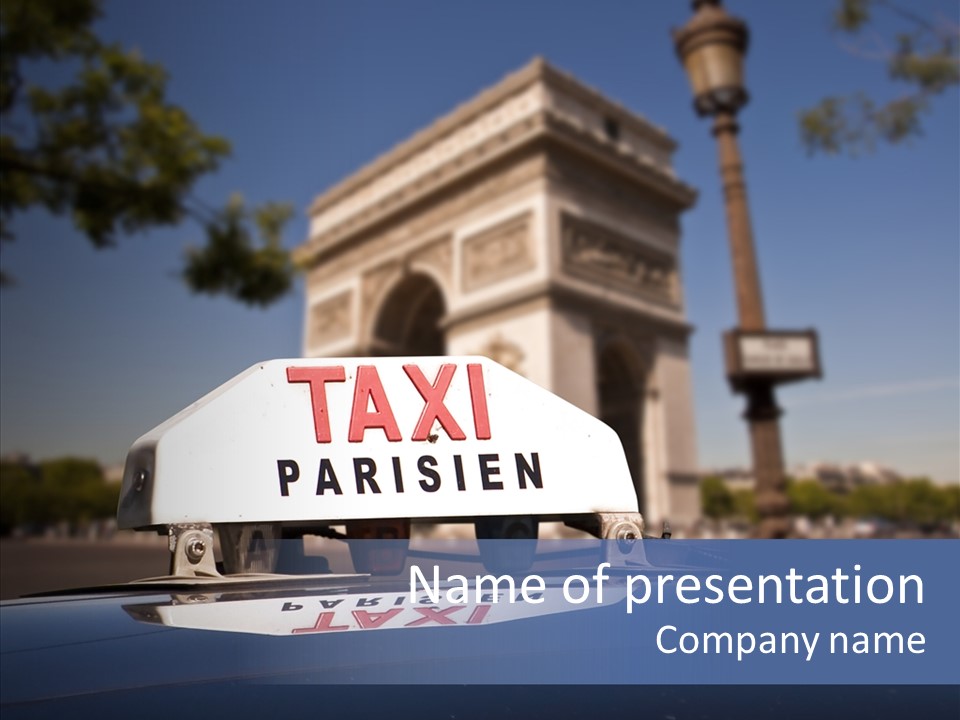 Circulation Taxi Avenue PowerPoint Template