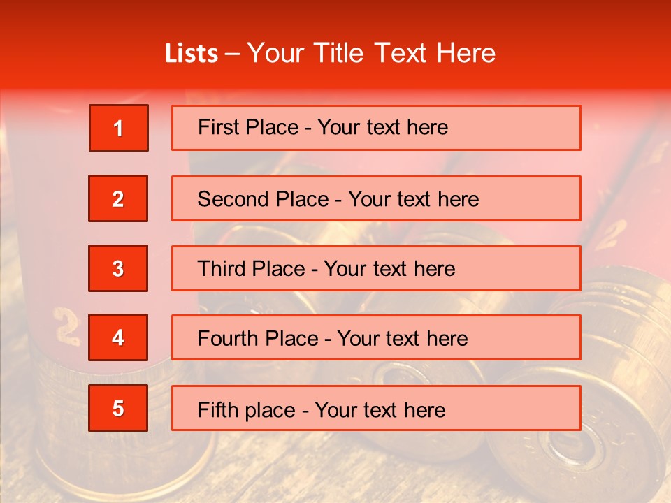 Bullet Fixture Cartridge PowerPoint Template